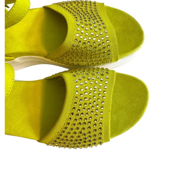 Kenneth Cole Reaction Hera Knit Jeweled Sport Sandal Lime 9M - Picture 4 of 11